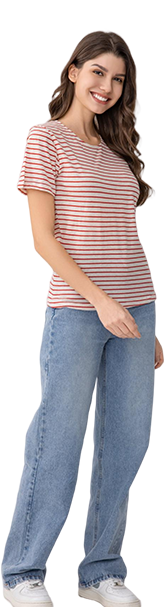 慵懒风罗纹 T 恤